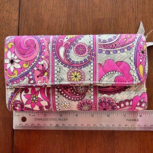 Vera Bradley Tri Fold Wallet in Paisley Meets Plaid